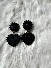 Load image into Gallery viewer, Black Two Tier Beaded Earrings
