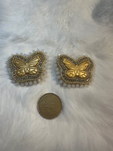 Load image into Gallery viewer, Beaded Gold Butterflies
