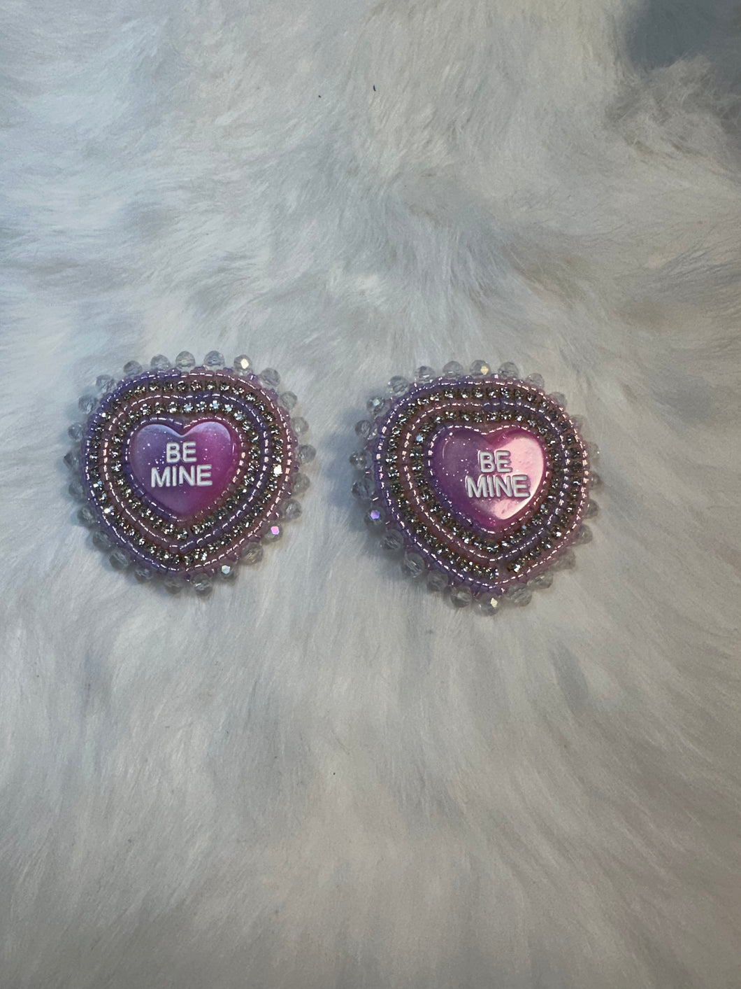 Be mine pink and purple earrings