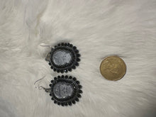 Load image into Gallery viewer, Black Skull earrings on hooks
