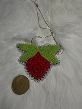 Load image into Gallery viewer, Beaded strawberry pendant with chain
