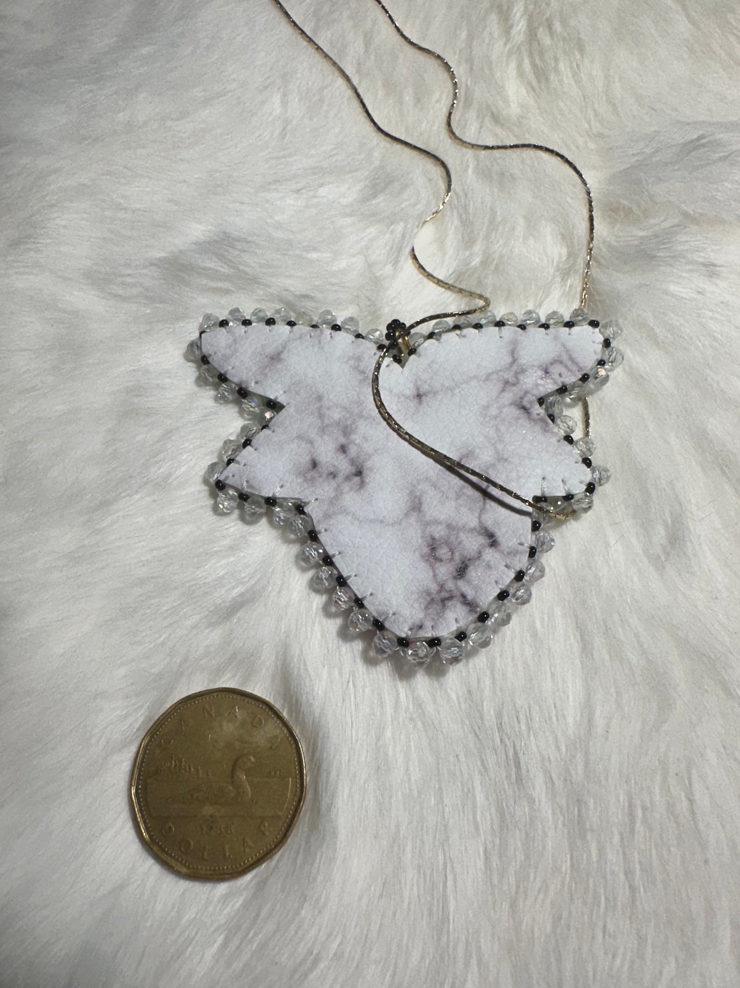 Beaded strawberry pendant with chain