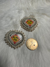 Load image into Gallery viewer, Cream by my snag beaded earrings

