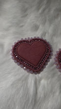 Load and play video in Gallery viewer, Large heart shaped beaded earrings
